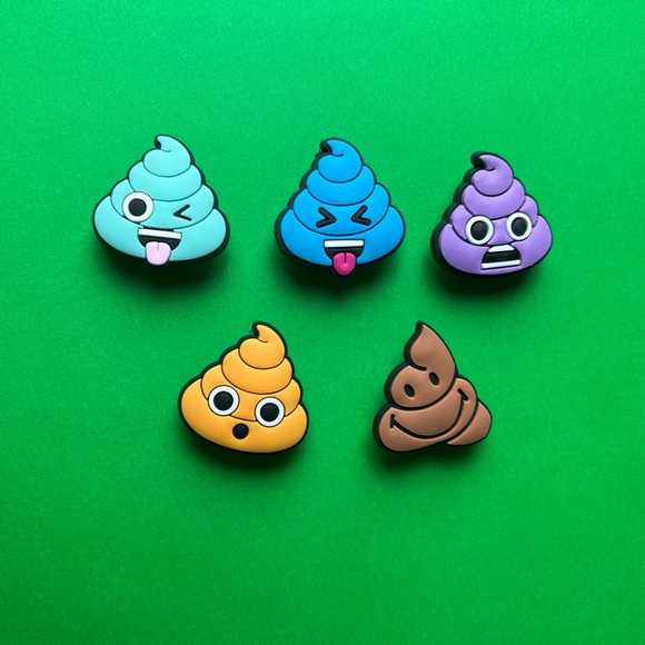 Poop cute Crocs Shoe Charms Set of 15 - jibbitz Charms Poo Emoji - Picture 5 of 7